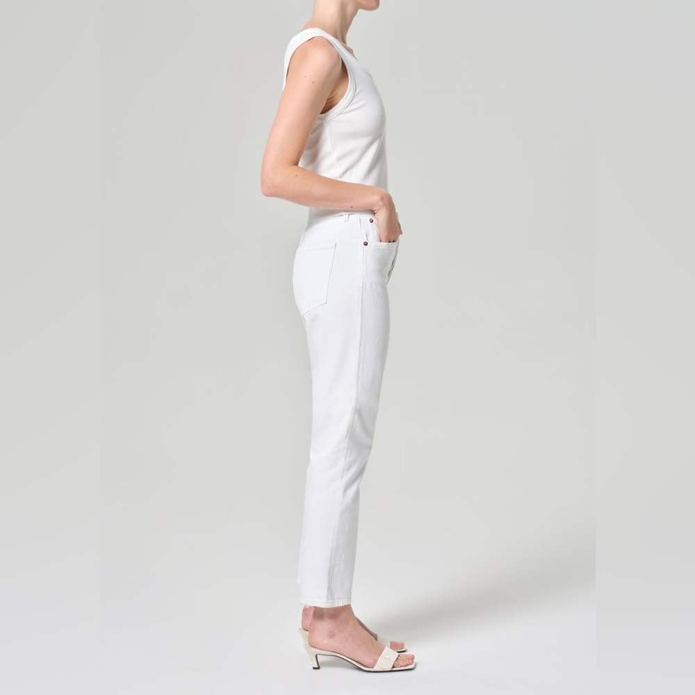 AGOLDE RILEY High Rise Straight White Crop Jean 24  Button Fly Contemporary - Picture 13 of 14